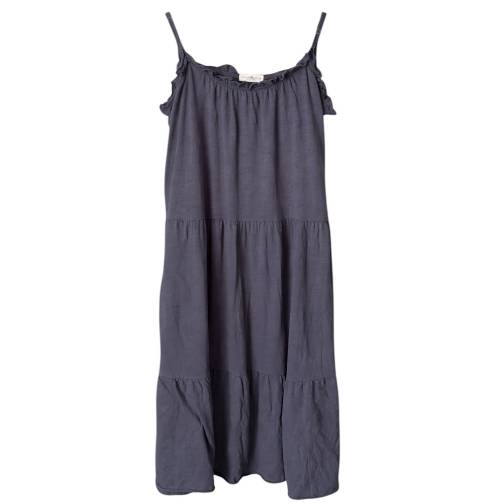 Natural Life Boho Tiered Midi Dress Navy Sleeveless Pockets Women M - Picture 3 of 7